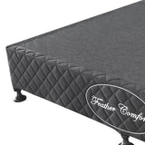 Tricia Ensemble Bed Base Solid Wooden Slat with Removable Cover - Black Double