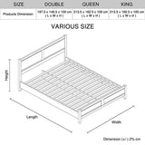 Evelyn Natural Wood MDF Bed Frame - White Ash Queen