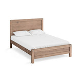 Allison Solid Wood Veneered Acacia Timber Slat Bed Frame - Oak King