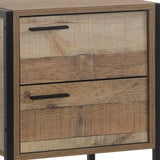 Thompson Wooden Bedside Table Night Stand Particle Board Construction with 2 Drawers - Oak