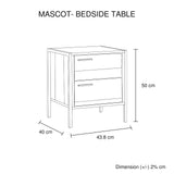 Thompson Wooden Bedside Table Night Stand Particle Board Construction with 2 Drawers - Oak