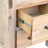 Iqaluit Wooden Bedside Table Night Stand Solid Wood Acacia with 2 Drawers - Oak