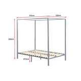 Lilian Four Poster Bed Frame - White Queen