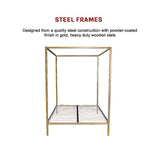 Lilian Four Poster Bed Frame - Gold Queen