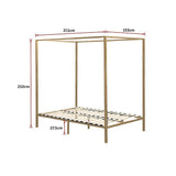 Lilian Four Poster Bed Frame - Gold Queen