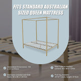 Lilian Four Poster Bed Frame - Gold Queen