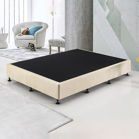 Frolic Ensemble Bed Base & Mattress Package with 34cm Mattress - Natural Sand Queen