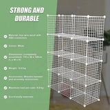 12 Cube Wire Grid Organiser Bookcase Storage Cabinet Wardrobe Closet White
