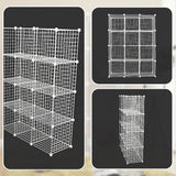 12 Cube Wire Grid Organiser Bookcase Storage Cabinet Wardrobe Closet White