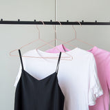 16.5" Rose Gold Shiny Metal Wire Coat Suit Top Clothes Hangers 60pcs