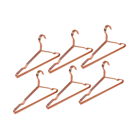 16.5" Rose Gold Shiny Metal Wire Coat Suit Top Clothes Hangers 60pcs