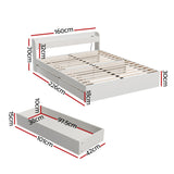 Lazulite Bed & Mattress Package with 32cm Mattress - White Queen