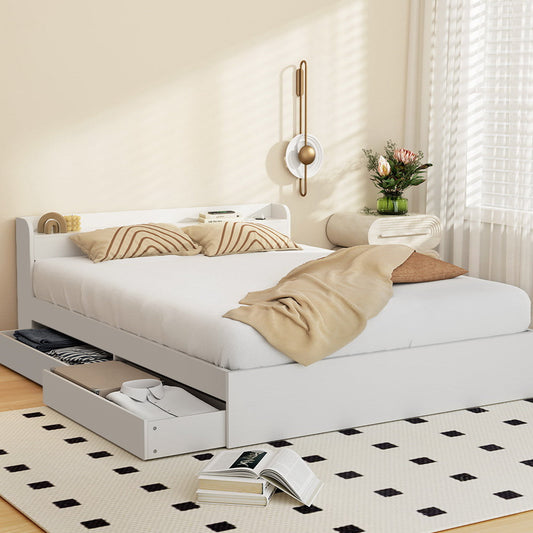 Lazulite Bed & Mattress Package with 32cm Mattress - White Queen