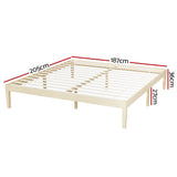 Lyanna Bed Frame Wooden Base Platform Timber Pine - Natural King