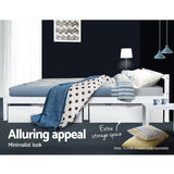 Prague Wooden Bed Frame Base Timber Platform no Drawers - White Double