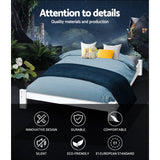 Cassidy Bed Frame Wooden Bed Base with Timber Foundation - White Queen