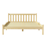 Seville Wooden Bed Frame Pine Timber no Drawers - Oak Double