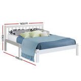 Jade Bed & Mattress Package no Drawers - White Double