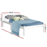 Jade Bed & Mattress Package no Drawers - White King Single