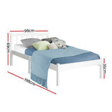 Jade Bed & Mattress Package no Drawers - White Single