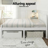 Mystique White Wooden Bed Frame no Drawers - Double