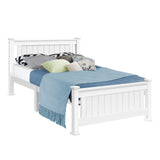 Amber Bed & Mattress Package no Drawers - White King Single