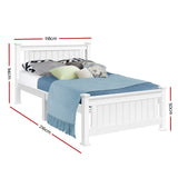 Amber Bed & Mattress Package no Drawers - White King Single