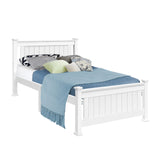 Amber Bed & Mattress Package no Drawers - White Single