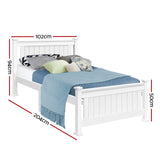 Amber Bed & Mattress Package with 34cm Mattress no Drawers - White Single