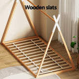 Claire Bed Frame Wooden Kids House - Oak Single