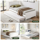 Malta Bed Frame with Trundle Solid Wood Toddler Bunk Bed with Headboard - White Single