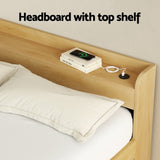 Bari Bed Frame with Charging Ports and 2 Drawers - Wood Queen