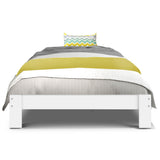 Haven Bed Frame Wooden Bed Base Platform - White Single