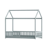 Topaz Bed & Mattress Package with 34cm Mattress House Design with Trundle - Grey Single