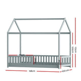 Topaz Bed & Mattress Package with 34cm Mattress House Design with Trundle - Grey Single