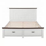 Aveline Wooden Bed Frame with 2 Drawer Platform Bed - White Double