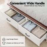 Aveline Wooden Bed Frame with 2 Drawer Platform Bed - White Double