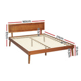 Zoey Bed Frame Wooden Bed Base - Walnut Queen