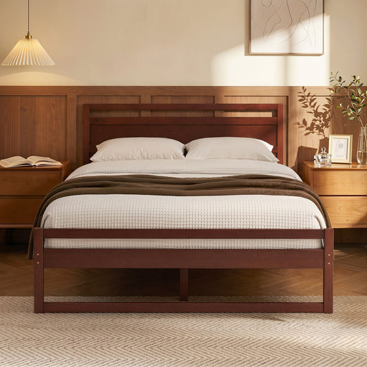 Ellie Bed Frame Wooden - Walnut Double