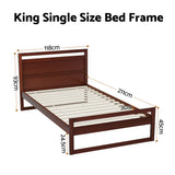 Ellie Bed Frame Wooden - Walnut King Single