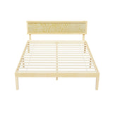 Fiora Bed Frame Wooden Base Platform Timber Pine - Natural Queen