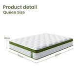 Riley 30cm 5-Zone Cooling Gel Memory Foam Pocket Spring Mattress  - Queen