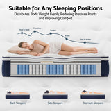 Alessia 30cm Medium Firm Hybrid Mattress with Latex Lumbar Support - King Single