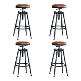 Set of 4 Trieste Rustic Industrial Bar Stool Kitchen Stool Barstool Swivel Dining Chair - Wood