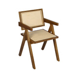Elowen Wicker Armchair Dining Chair - Walnut