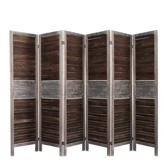 Room Divider 6 Panel Folding - Brown