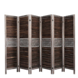 Room Divider 6 Panel Folding - Brown