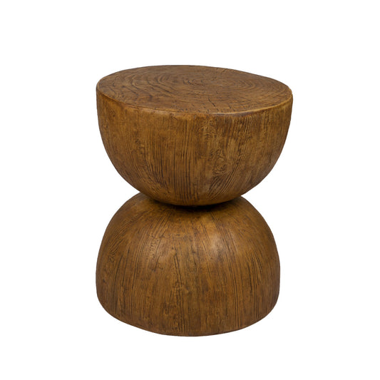 Iskander 40cm Side End Table Terrazzo Hourglass Magnesia Stool Stand Top - Oak
