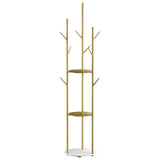 Coat Rack Clothes Stand 8 Hook Organizer - Gold