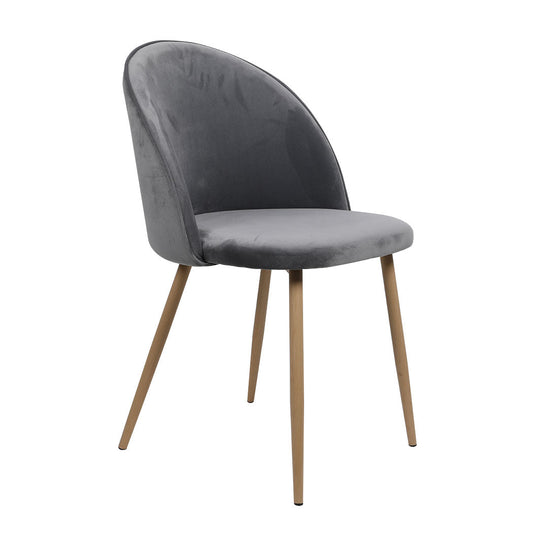 Cade Set of 2 Dining Chairs Seat Velvet French Provincial Kitchen Lounge - Grey
